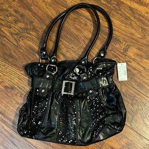 Maurice’s Black Sequin Double Strap Purse-New